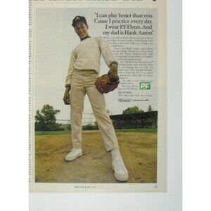 PF Flyers 1971 Baseball Ad Hank Aarons Son Print May Sport